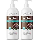 EDENIKA BOTANICALS Cocoa Butter Body Wash, Cleanses, Hydrates & Nourishes, Deep Moisturizing Shower Gel for Dry and Sensitive Skin, Women & Men, Organic & Natural, 16 fl oz, 2-Pack