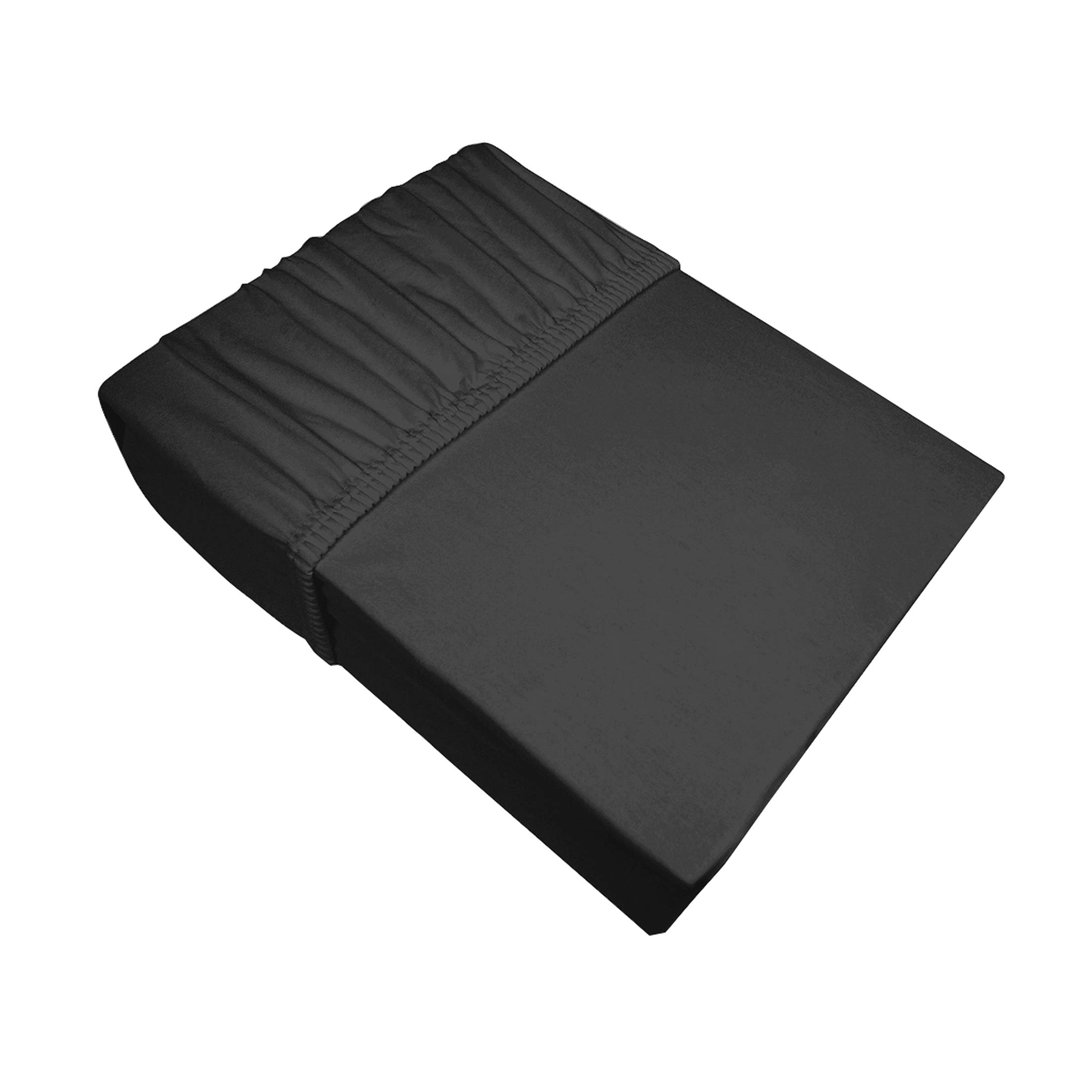 Eurofirany bed sheet fitted sheet plain patternless cotton Oeko-Tex 1 piece, black, 220 x 200 + 30 cm