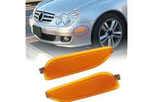 Priprilod Side Marker Light Turn Signal Lamp Front Left+Right Compatible With Mercedes CLK 320 350 500 2003-2009 Front Rear Bumper Sidemarker Lamps Reflectors #MB2532100 MB2533100 2098200121 20982002