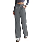 Kistore Womens Pants Wide Leg Thick Warm Pleated Work Slacks Fall Winter Business Casual Trousers for Women with Pocket