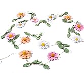 Janinka 1 Pcs Wool Felt Daisy Banner Garland Daisy Decorations Wildflower Garland Birthday Decorations for Wedding Birthday Supplies Wall Decor(Boho Color)