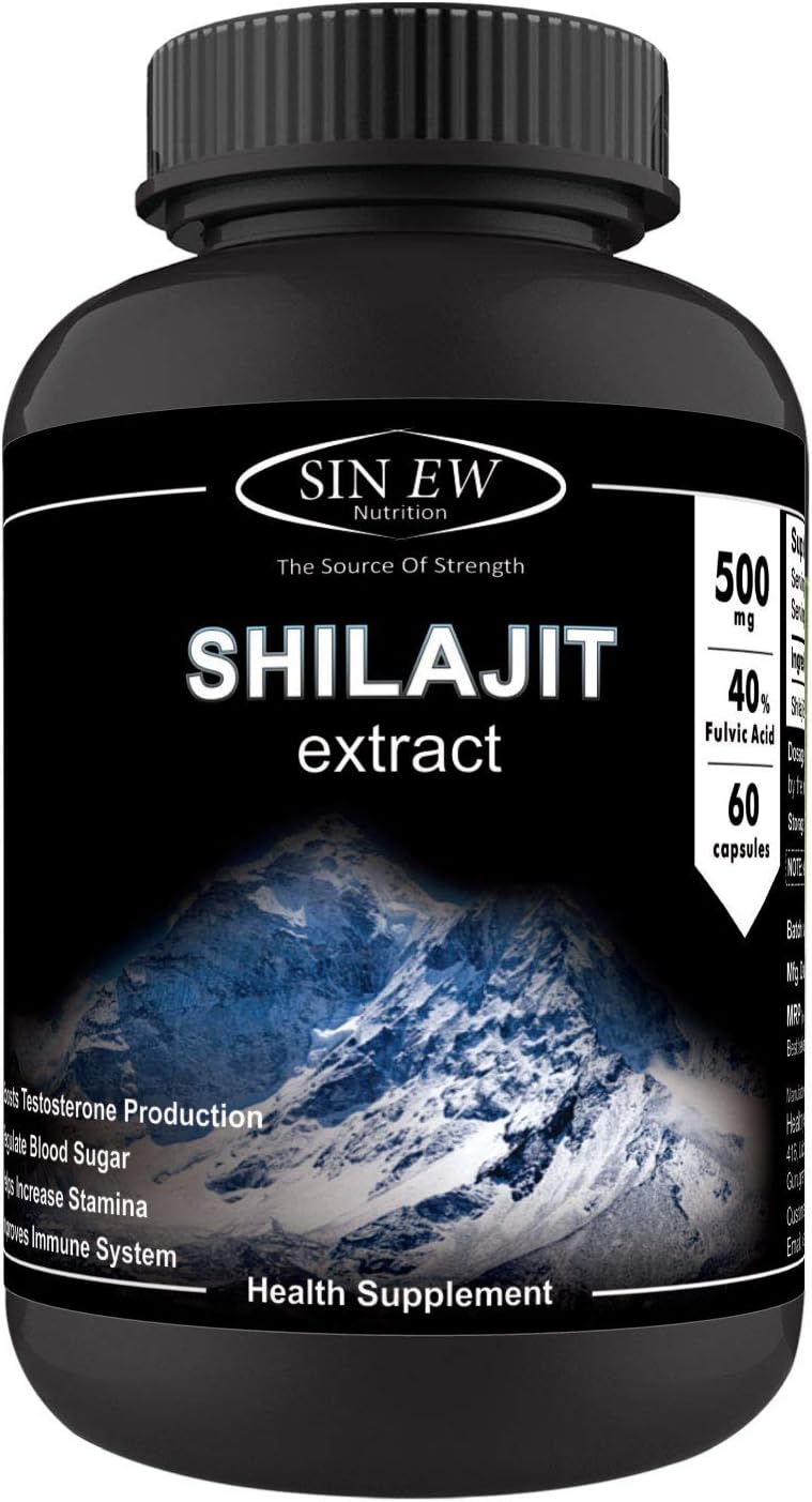Sinew Nutrition Shilajit 500mg 40% Fulvic Acid - 60 Veg Capsules