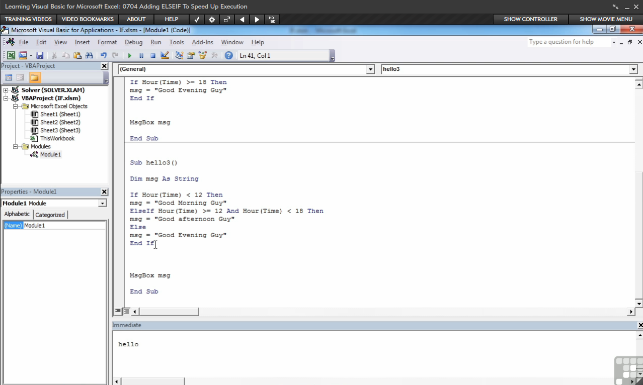 Learning Visual Basic for Microsoft Excel [Online Code]