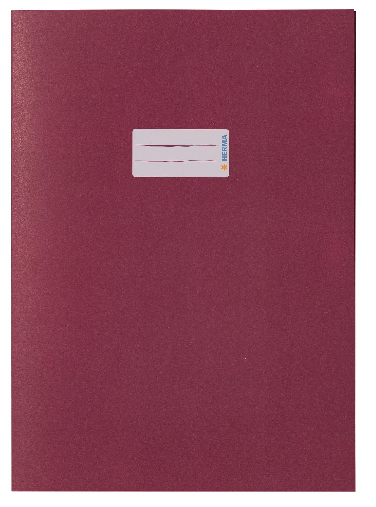 HERMA Paper Exercise Book Cover A4, with inscription field, made of 100% recycled paper, slip on cover jackets for school, ruby
