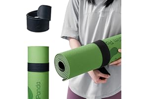 Slim Panda Yoga Mat Strap Slap Band, One Snap Keeps Mats Tightly Rolled, Heavy-Duty Clasp Fits Most Size Mats(24" L X 2" W)