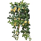 【SCGEHA】フェイクグリーン インテリア イミテーション 人工 観葉植物 壁掛け 癒し 造花 ４カラー （イエロー／１本）