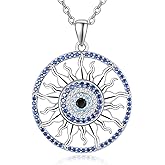 Dreamboat Sterling Silver Evil Eye Necklace for Women Protection Necklace Hamsa Nazar Mal De Ojo Turco Spiritual Jewelry Evil Eye Gifts