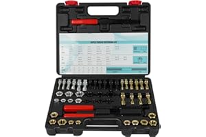 JMMRRR 49-Pieces Rethread Repair Tool, Master Thread Rethreading Kit UNC UNF & Metric Thread Chaser Set Repair Kit with Taps, Dies, and Files, Rethread Repair Tool for Rethreading and Restoration