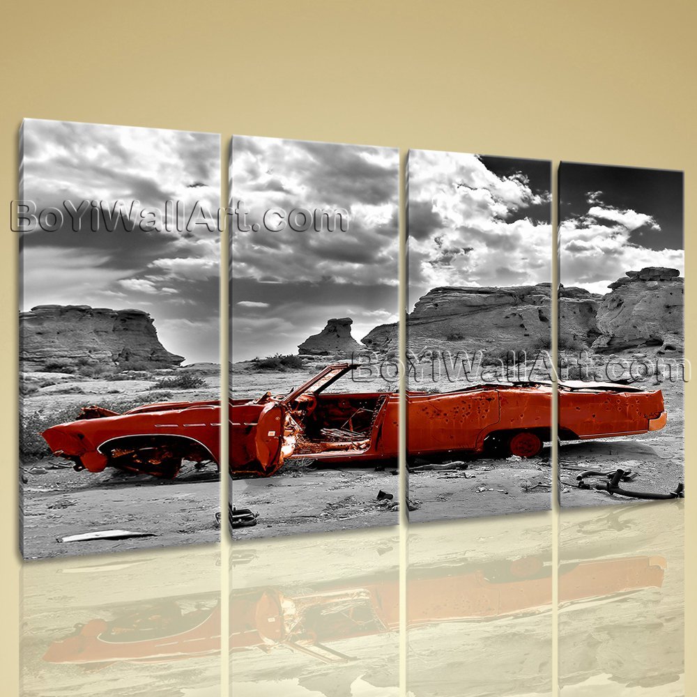 Amazon.com: Extra Large Vintage Car Contemporary Art Home Decor On