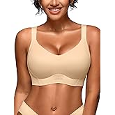 Wireless Jelly Bras for Women - Plus Size Full Coverage Seamless Bra No Underwire, Supportive T-Shirt Bralette for Older