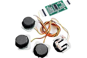 Wishiot 4PCS 50KG Load Cell Weighing Sensor Half-Bridge Strain Gauge Human Body Scale Pressure Sensors + HX711 Amplifier AD Module (4sensor 1module)