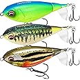 TRUSCEND PoPobait with BKK Hooks, Top Water Fishing Lures for Bass Walleye Pike Catfish Musky Perch, Floating Plopper Lure for Freshwater or Saltwater, Amazing Fishing Gear Gifts for Family Fishing