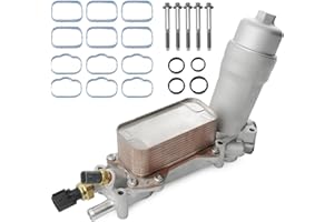 LEMASSON 926-959 Stainless Steel Engine Oil Cooler Oil Filter Housing for 2011-2016 Jeep Wrangler Grand Cherokee Dodge Challenger Charger Journey Caravan Durango Chrysler 200 300 Town Country Ram 3.6L 926-876