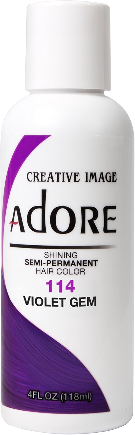 Adore Shining Semi Permanent Hair Colour, 114 Violet Gem, 118 ml (Pack of 1)