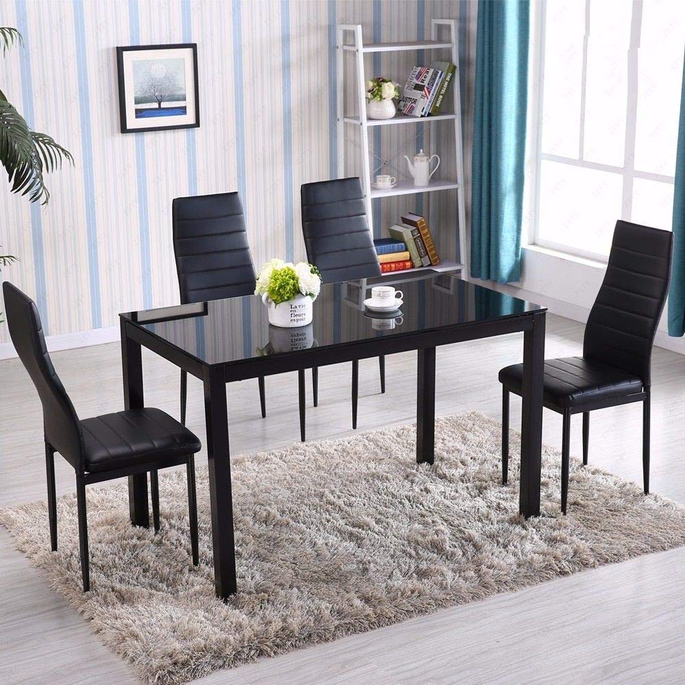 Amazoncom Homesailing Black Dining Room Chair And Table Set Of 4