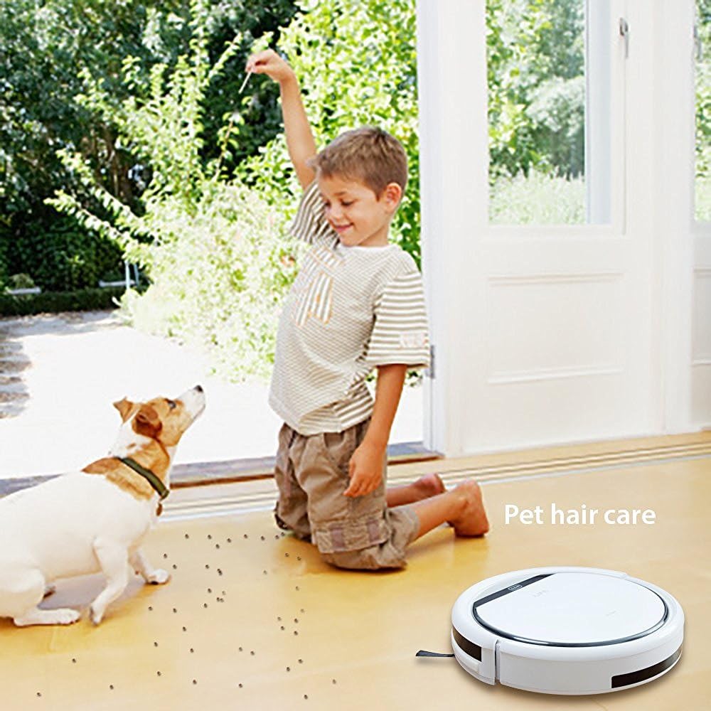 ILIFE V3s Pro Robot Vacuum Cleaner, Tangle-free Suction, Slim, Automatic Self-Charging Robotic Vacuum Cleaner, Daily Schedule Cleaning, Ideal For Pet Hair，Hard Floor and Low Pile Carpet -
