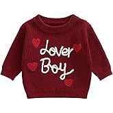 Amnnchya Baby Boy Valenitens Sweater Lover Heart Long Sleeve Knit Sweatshirt Pullover Toddler Infant Newborn Spring Outfit