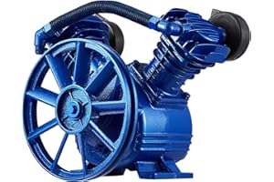 Uargd Air Compressor Pump Head, 3HP 6.25CFM @ 90PSI, Twin Cylinder Oil-Lubricated Piston Pump, Single Stage V-Type Cast Iron 