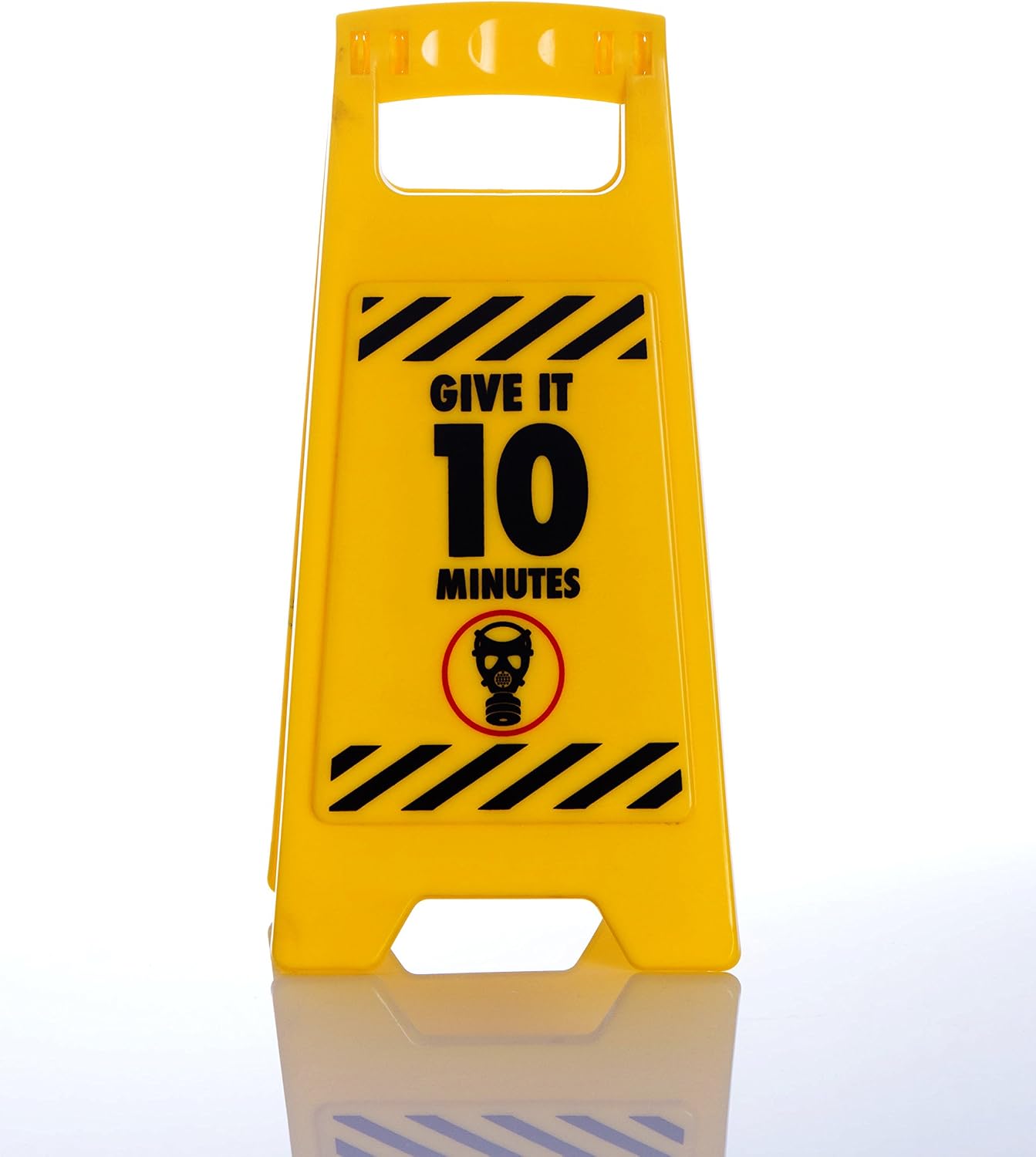 Boxer Deeply Satisfying Poo in Progress Novelty Toilet Humour Warning Sign, Yellow, 11.8cm x 25cm - Image 3