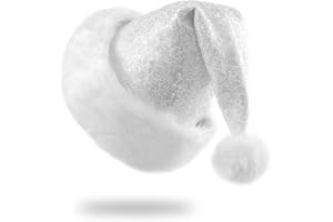 Tokforty Santa Hats, Santa Hat for Adults, Unisex Sequin Christmas Hats for New Year Festive Party Christmas Supplies