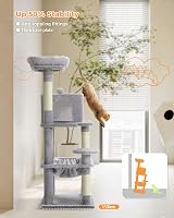 PAWZ Road 116cm Cat Tree Indoor Tower with 4 Sisal Posts Grey M view 6