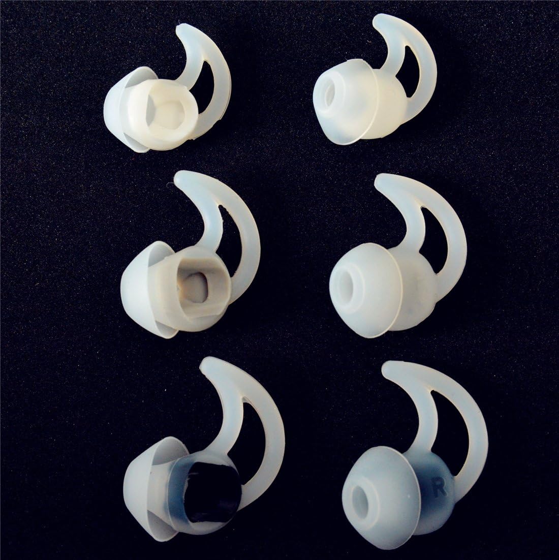 Vezukv Bose Replacement Earbuds Noise Isolation Tips Compatible for Bose Earphones QC30 QuietControl QC20 QC30 QC20i SoundSpor Wireless in-Ear SIE2 SIE2i IE2 IE3 (3White-LMS)