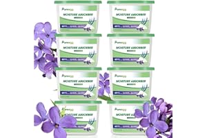 Pureegg Moisture Absorbers Box - 8 Packs, Lavender Scent, Odor Absorbers, Leakproof Closet Odor Eliminator, Efficient Humidity Absorbers for Laundries, Kitchens, Basements, Under Sinks