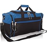 DALIX 21" Blank Sports Duffle Bag Gym Bag Travel Duffel with Adjustable Strap in Royal Blue