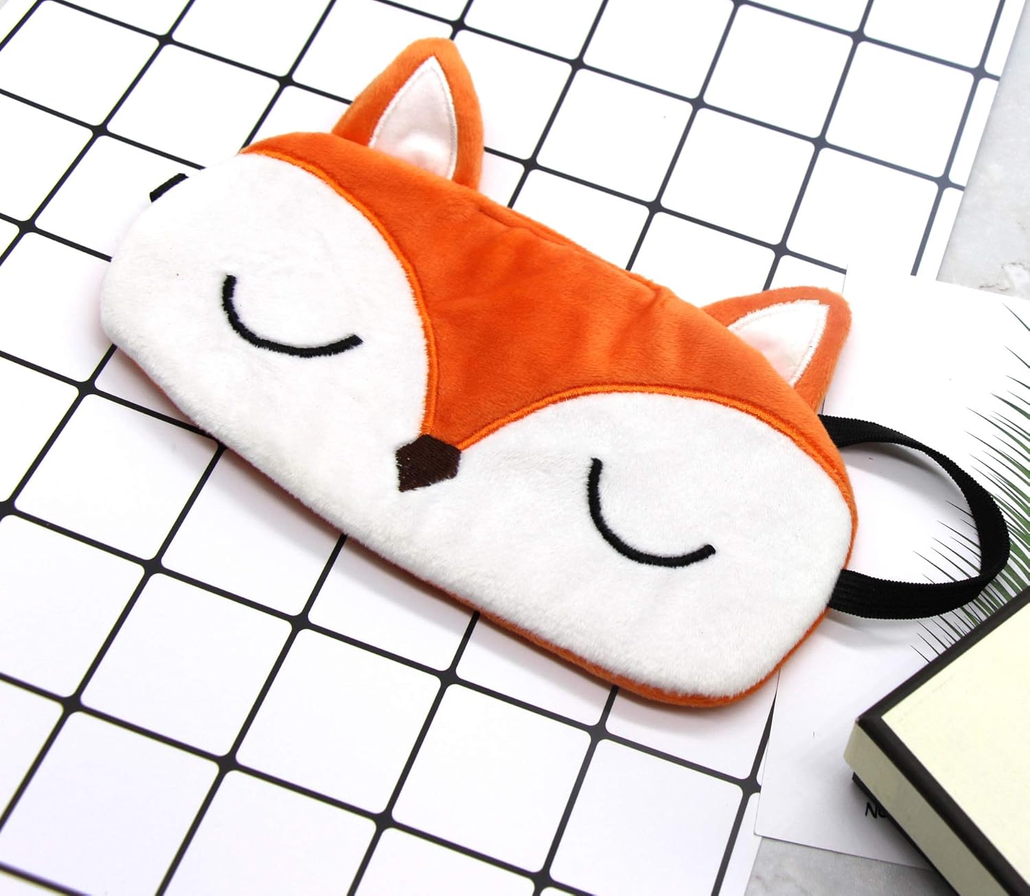 Cute Novelty Animal Orange Fox Puppy Funny Eye Mask for Sleeping for Kids Adult Eye Cover Sleep Mask Funny Eye Covers for Sleeping: Health & Personal Care