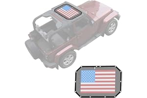 RT-TCZ for Wrangler JK Front Sunshade Mesh Sunroof Top Cover for Jeep Wrangler JK JKU 2007-2017 Black Red US Flag Accessories