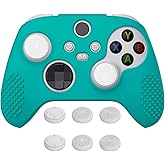 eXtremeRate PlayVital Aqua Green 3D Studded Edition Anti-slip Silicone Cover Skin for Xbox Series X/S Controller, Soft Rubber Case Protector for Xbox Core Wireless Controller with Thumb Grip Caps