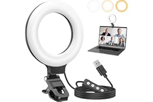 Anautin Ring Light for Video Conference Lighting,360°Adjustable,Portable LED Video Conference Lighting for Monitor,Laptop&Desktop Computer,Streaming Light for Zoom Meetings, Selfie Makeup, Video Calls
