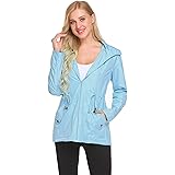 ZHENWEI Rain Jacket Women Waterproof with Lined Raincoat Outdoor Active Travel Hiking