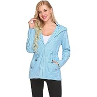 ZHENWEI Rain Jacket Women Waterproof with Lined Raincoat Outdoor Active Travel Hiking