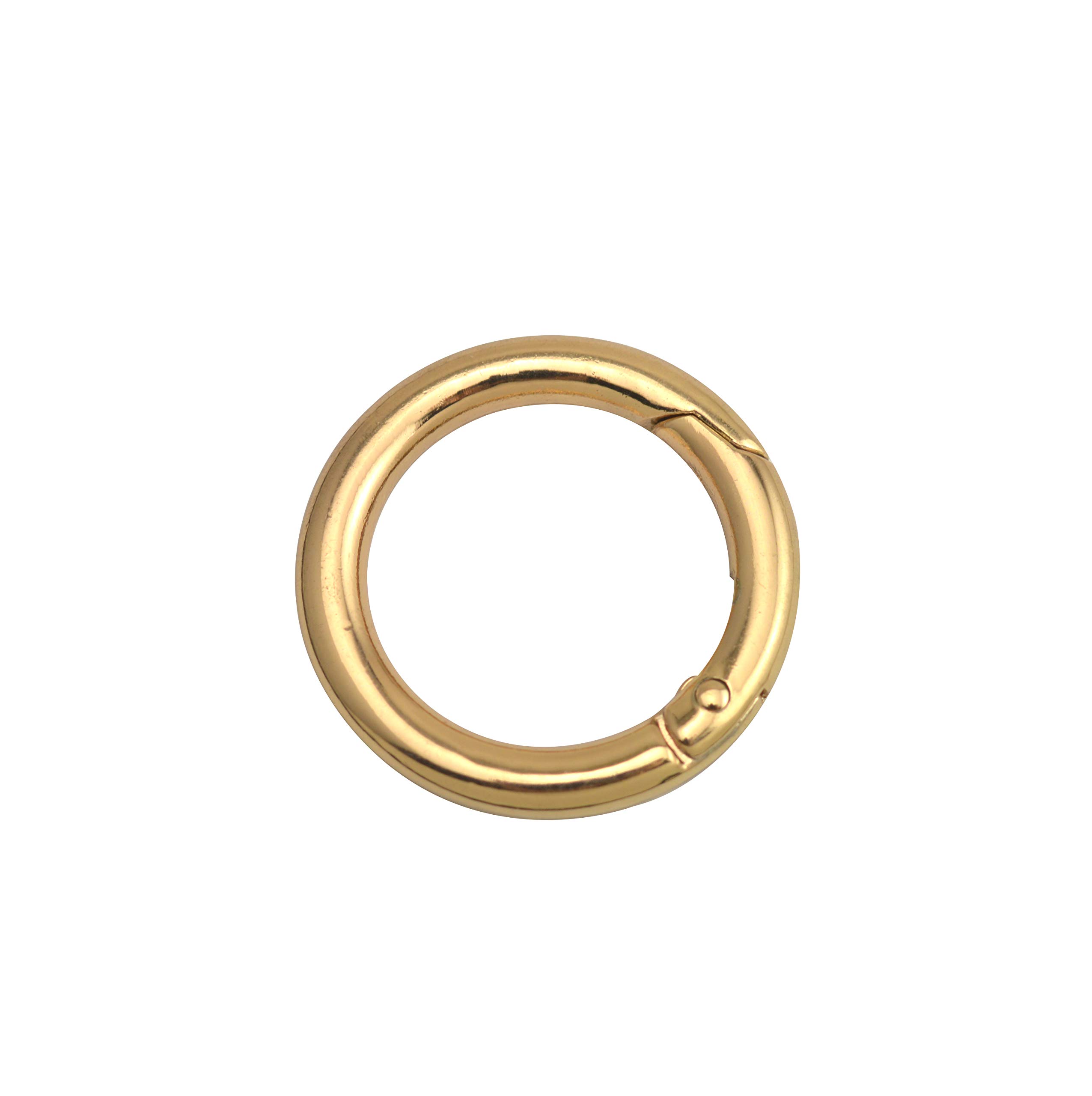 Wuuycoky Zinc Alloy Light Golden 1.5" Inner Diameter O-rings Rings Spring Buckle Strap Adjuster Webbing Belts Pack of 6