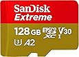 SanDisk 128GB Extreme MicroSDXC UHS-I Memory Card with Adapter - C10, U3, V30, 4K, A2, Micro SD - SDSQXA1-128G-GN6MA