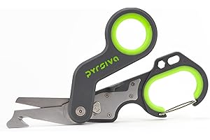 Foldable Emergency Trauma Shears by PYRSIVA Medical | Light Weight & Portable | Ergonomic Handles with Rubberized Grips | Stainless Steel Blade Scissors for Paramedic, EMT, Nurse, Healthcare Provider