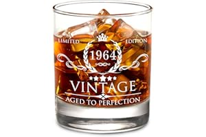 AOZITA 60th Birthday Gifts for Men - 60th Birthday Decorations for Men, Party Supplies - 60th Anniversary, Bday Gifts Ideas for Him, Dad, Husband, Friends - 11oz Whiskey Glass