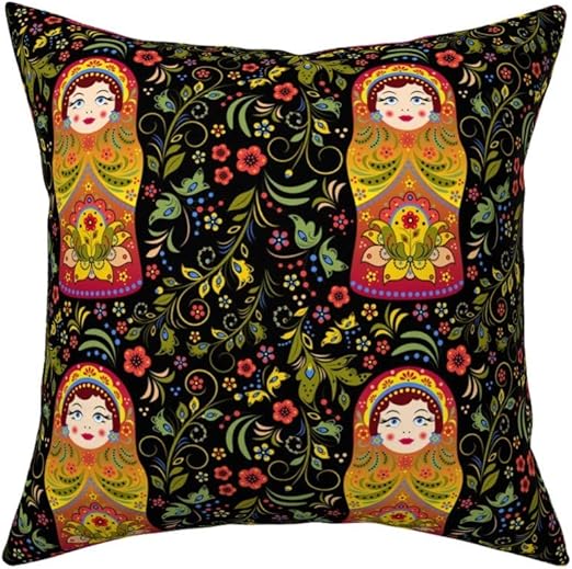 Amazon Com Roostery Throw Pillow Russian Doll Pattern Khokhloma