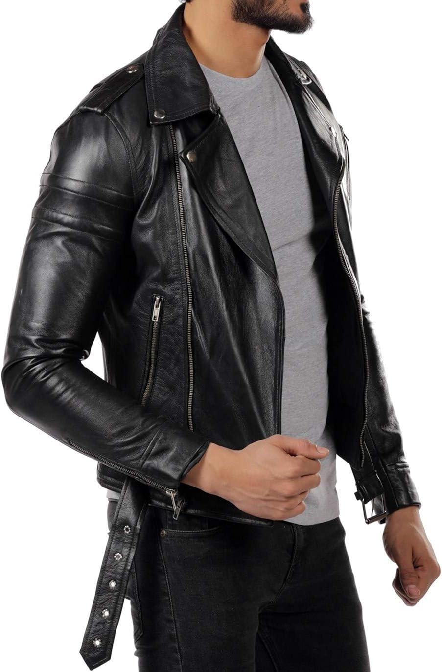 Lowest Prices So Shway Leather Jacket Men Black Motorcycle Cafe Racer Biker Leather Jackets 10 Days Return Dnoodlehousespid Com