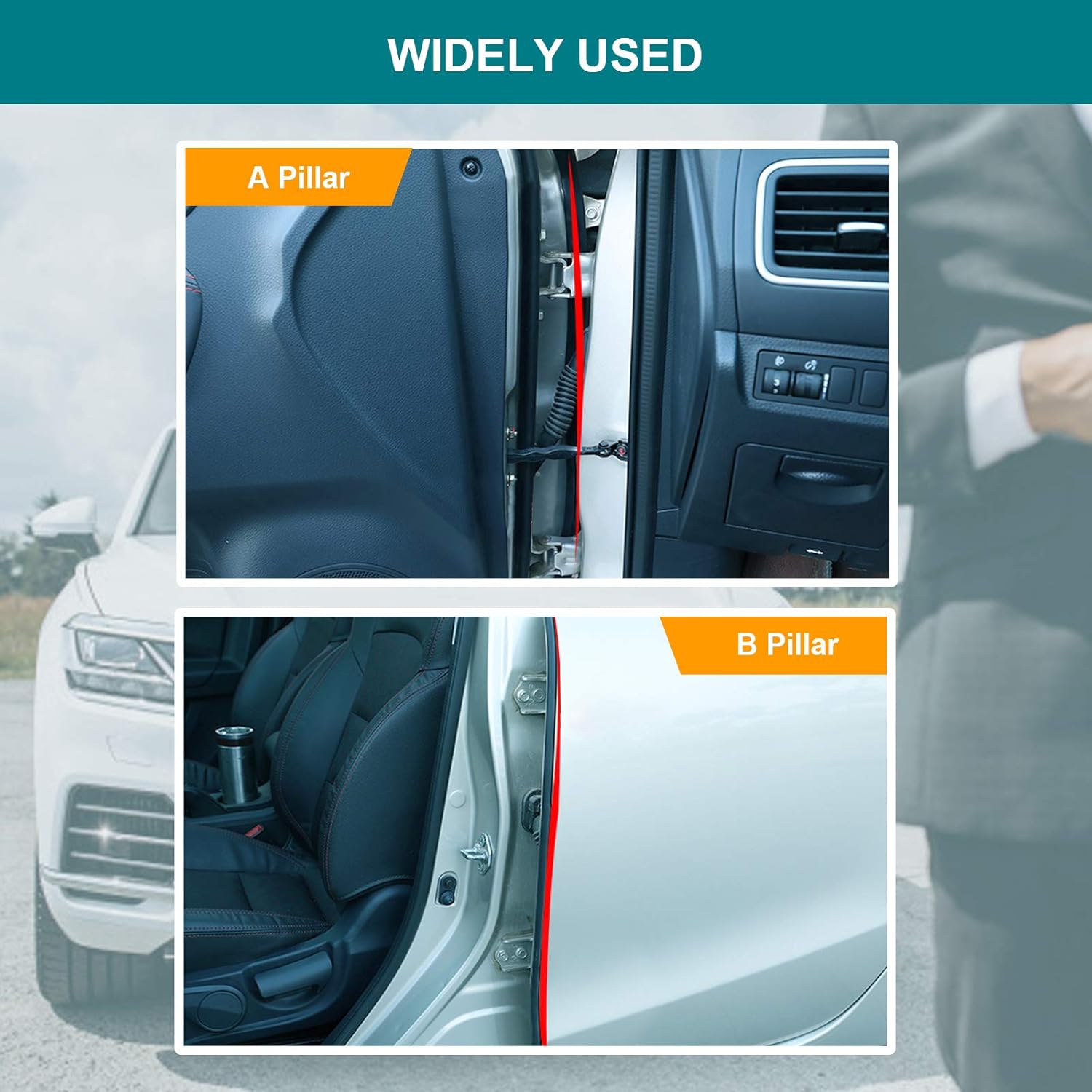 Door Window Car for Weatherstrip Reduction Noise Wind Shape B Strip