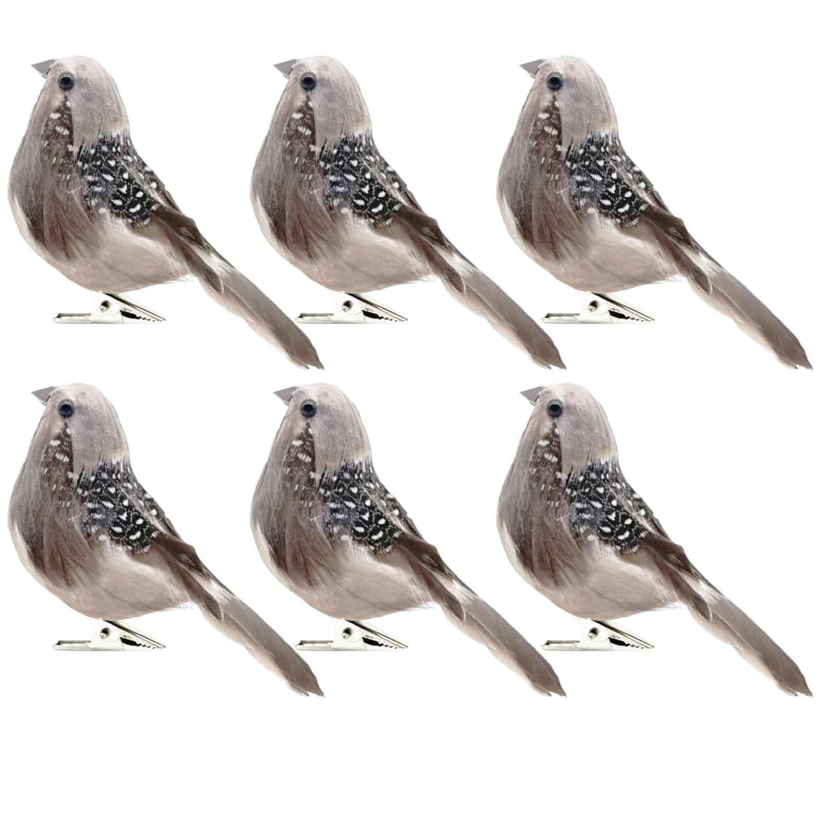 LWINGFLYER Artificial Birds Sparrow Ornaments with Clips Fairy Garden Outdoor Christmas tree Home Festival Party Wedding Decoration Seasonl decor