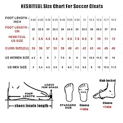HESBITEUL Soccer Cleats for Men Women Football Turf