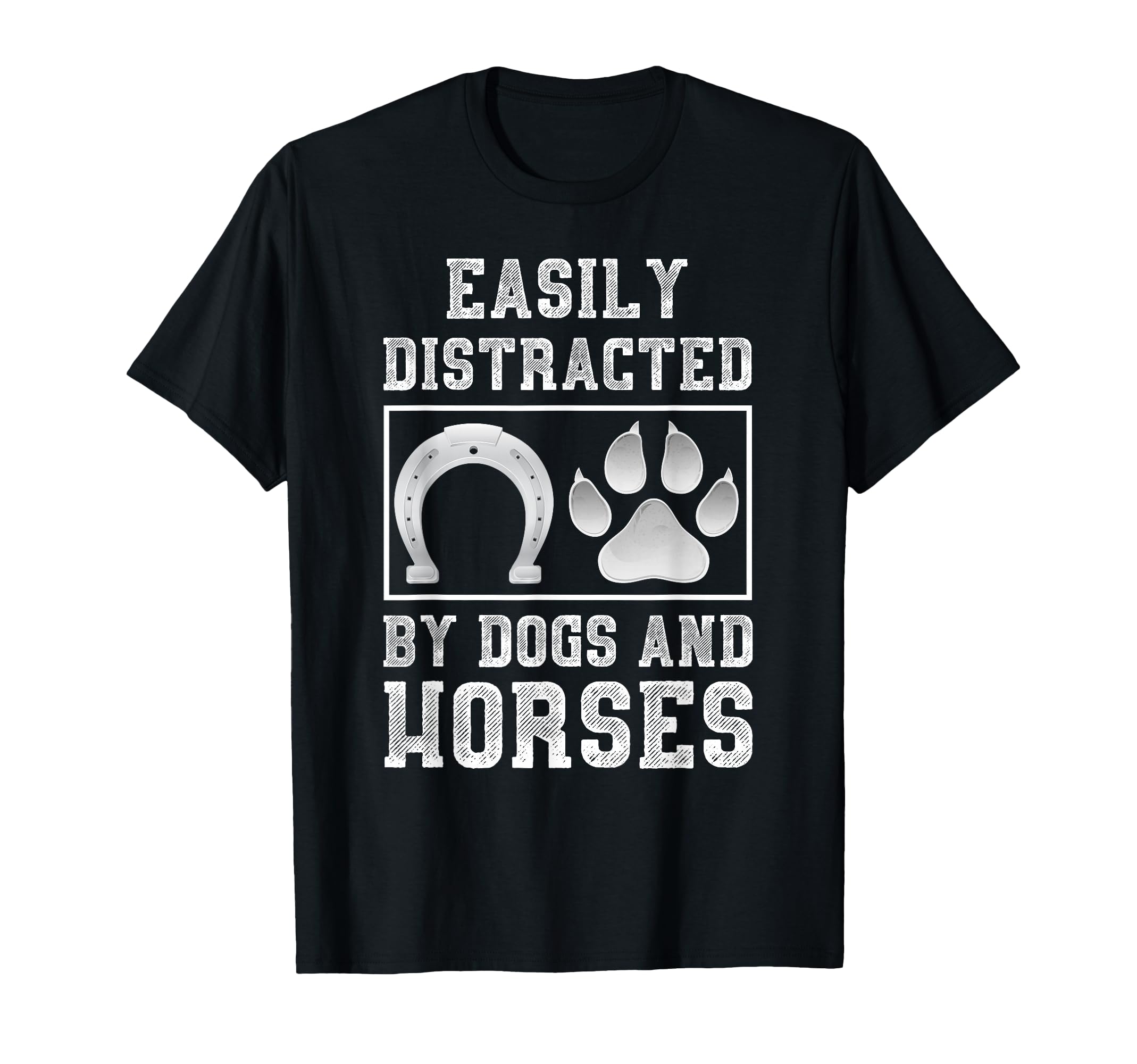 Easily Distracted By Dogs And Horses Equestrian Animal Horse T-Shirt