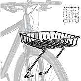 CXWXC Bike Basket Rack - Large Front Bicycle Basket with Struts | Front Mount Aluminium Bike Basket Large Capacity