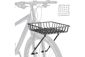 CXWXC Bike Basket Rack - Large Front Bicycle Basket with Struts - Front Mount Aluminium Bike Basket Large Capacity