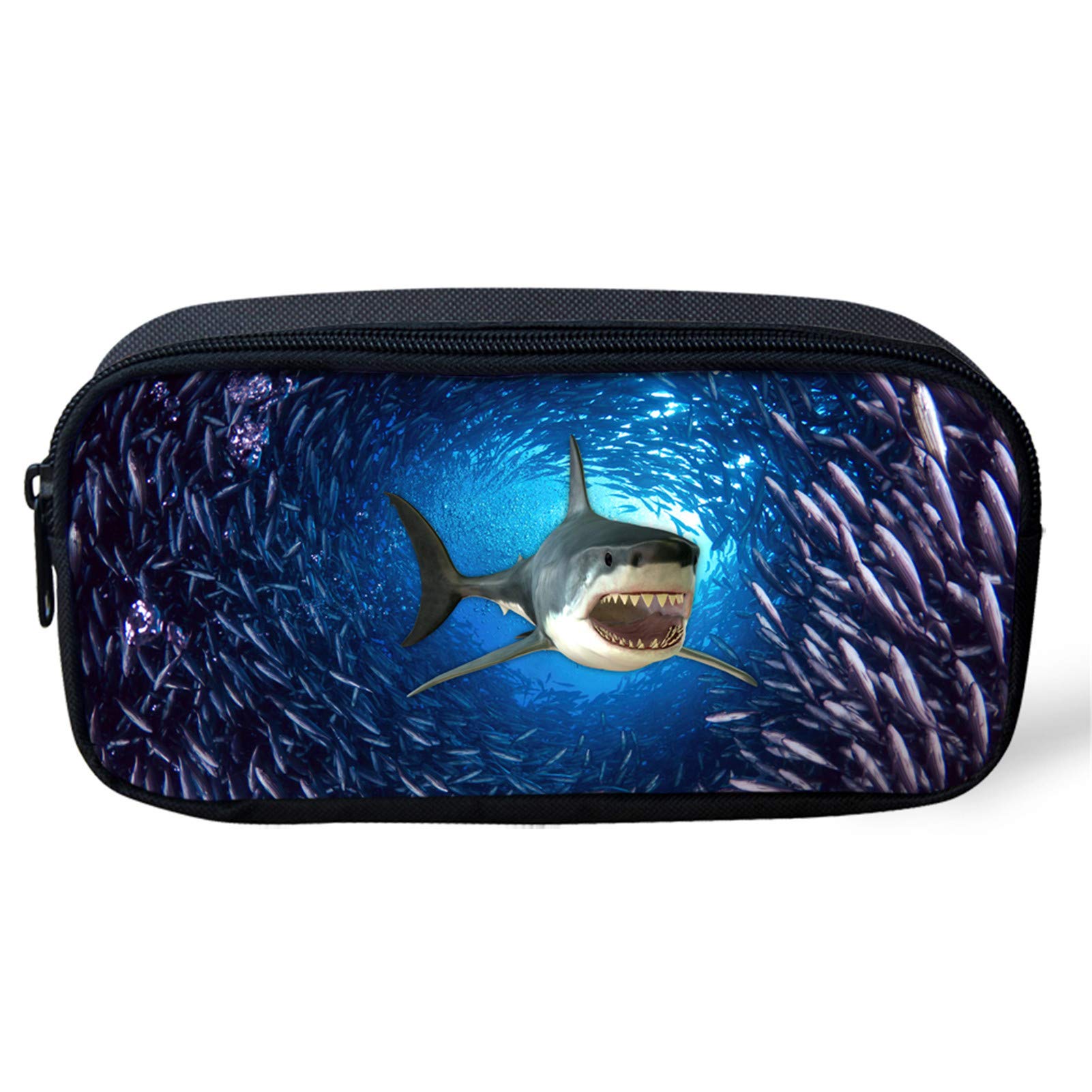 Belidome Shark Pencil Case Small Durable Zip, Pen Bag for Kids Boys Girls, Coin Cosmetic Pouch