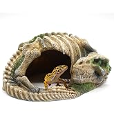 Reptile Hide Skull Animal Skeletons Decorations, Aquarium Hideaway Cave Fish Tank Decorations for Amphibians, Betta Fish, Shrimp, Lizards, Leopard Gecko