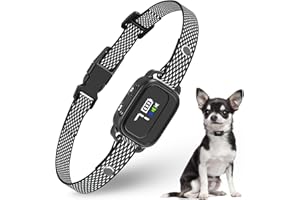 RICIVI Anti-Bark Collar for Small Dogs, No Shock Anti Barking Collars with 7 Sensitivities, 3 Adjustable Modes Beep & Vibrati