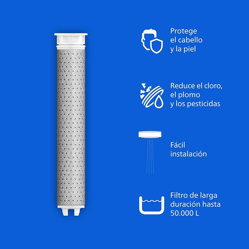 Cabeça de chuveiro philips com filtro, remove efetivamente cloro e outras partículas grandes, três modos de pulverização, design de aumento de pressão, capacidade de filtro de 1 mês